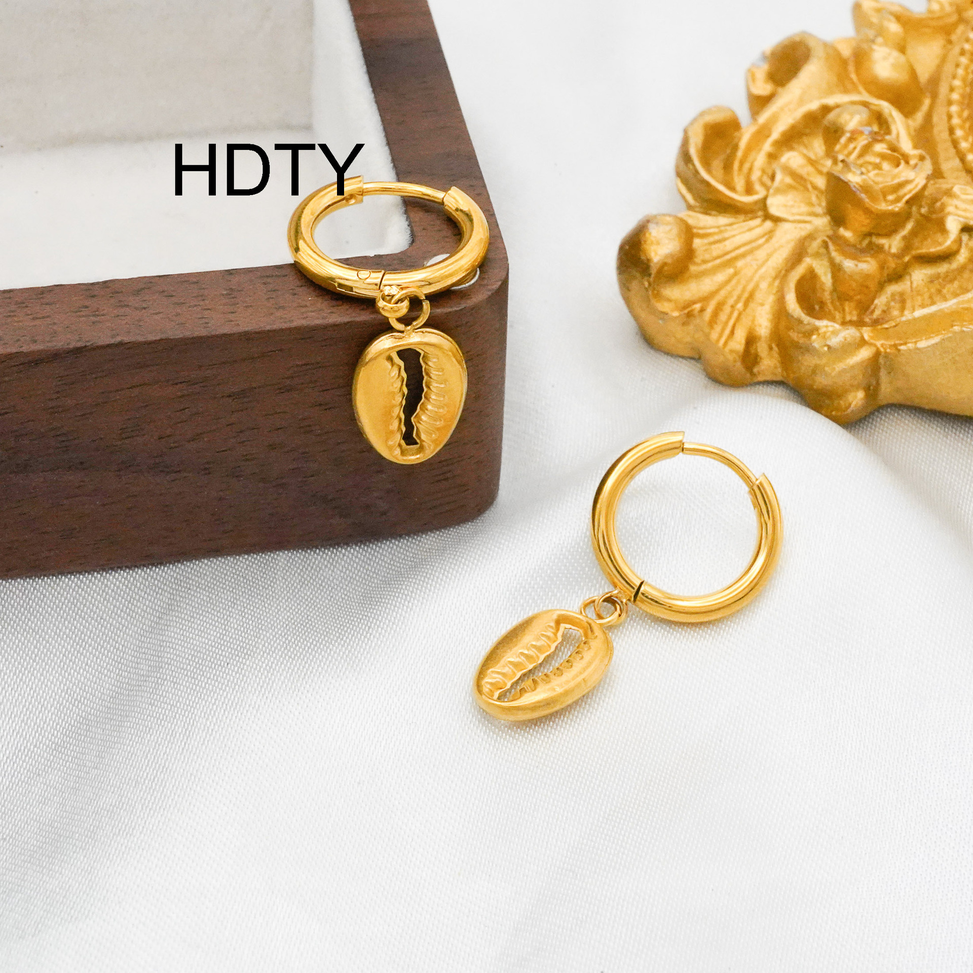 European Ocean Series Stainless Steel Earrings — 18K Plated